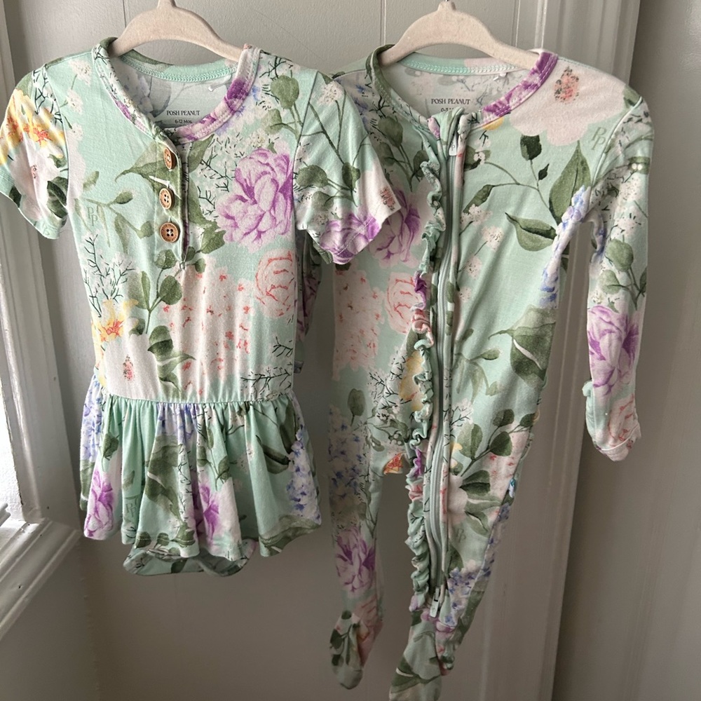 Posh Peanut Floral Bamboo Onsie and Dress romper